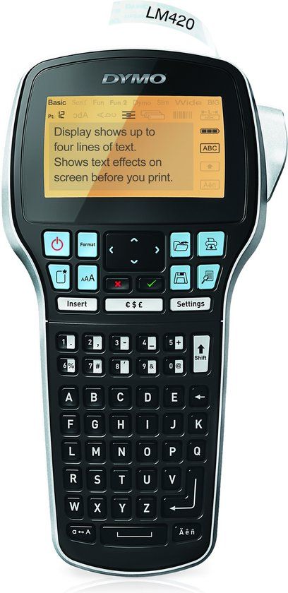DYMO LabelManager 420P Label Printer - Thermo Transfer - 180 x 180 DPI - Black