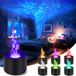 Azomor® Diffuseur d'arômes avec projection d'étoiles et LED sept couleurs pour la relaxation