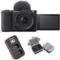 Sony ZV-E10 II Zwart + 16-50mm f 3.5-5.6 OSS II + Kingma batterij (NP-FZ100) + Kingma acculader