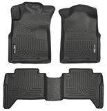 Husky Liners 98951 Black Weatherbeater Front & 2e Seat Floor Liners Past 2005-2015 Toyota Tacoma Double Cab