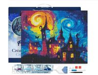 Figured'Art Diamond Painting set Volwassenen 40x50 cm met lijst Fantasiekasteel