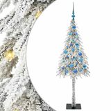vidaXL Kerstboom met 150 LED-lampjes, wit, 150 cm, gemaakt van PE en staal