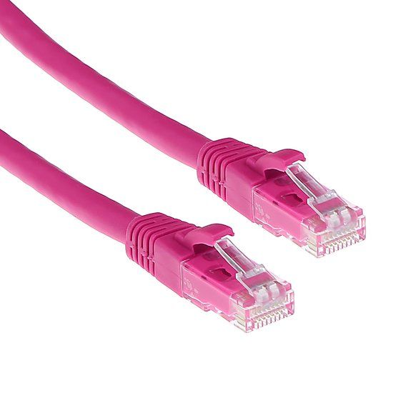 ACT Roze 5 meter U/UTP CAT6A patchkabel snagless met RJ45 connectoren IB2405