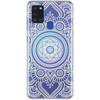 Samsung Galaxy A21S mandala blanc bedrukt siliconen hoesje