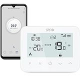 SPC Vesta Thermostaat – wifi-verwarmingsthermostaat voor gasketel, intelligente app-bediening, compatibel met Alexa/Google, detectie van open ramen, programmeerbaar en wandgemonteerd, wit