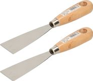 Amig Plamuurmes - 2x - 40 mm - Roestvrij staal - Houten greep