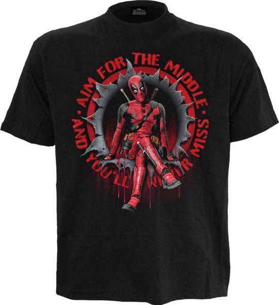 Deadpool Aim For The Middle Heren T-shirt - zwart - XL