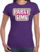Bellatio Decorations Verkleed shirt dames - party time - paars - foute party - carnaval/themafeest XL