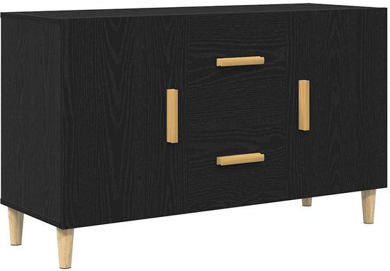 vidaXL Dressoir 100x36x60 cm spaanplaat zwart eikenkleurig