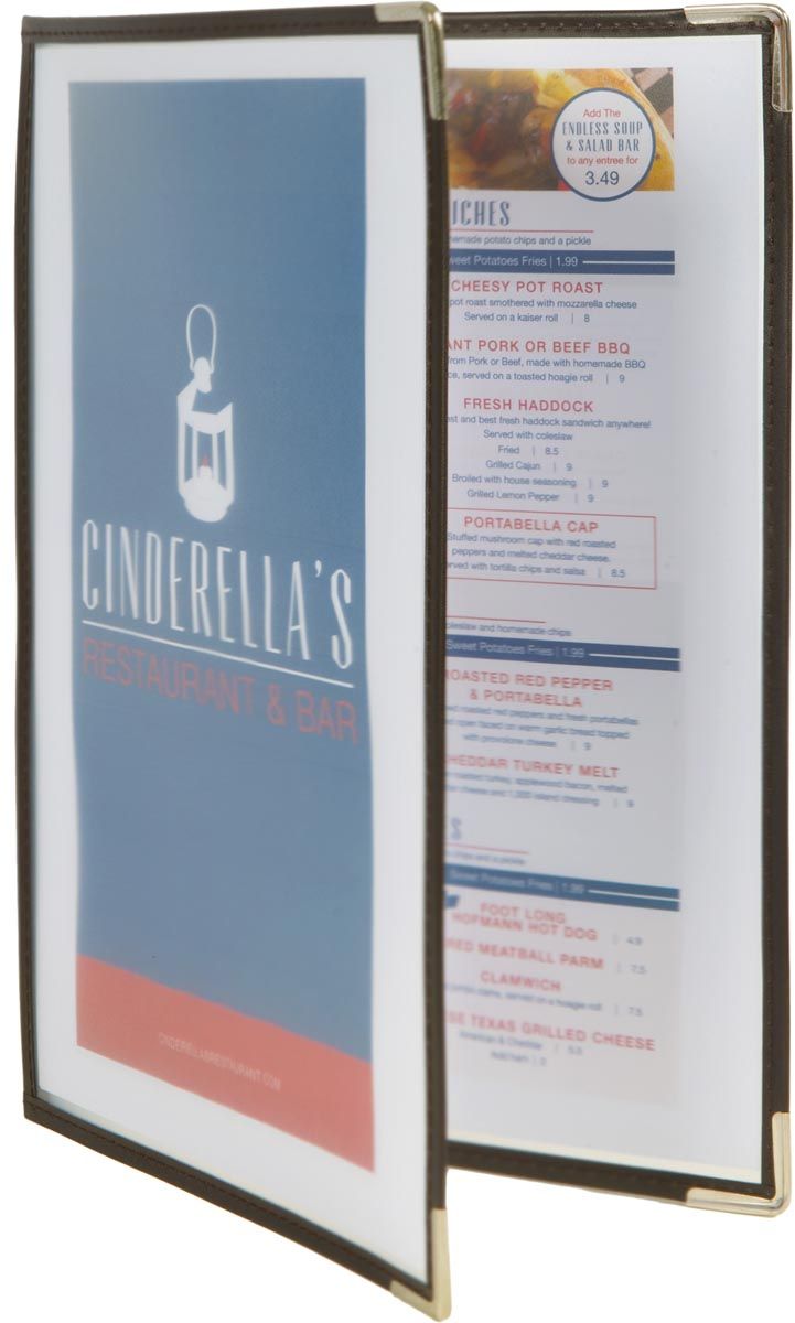 Securit Menukaart A4 2-delig voor 4 pagina's transparant