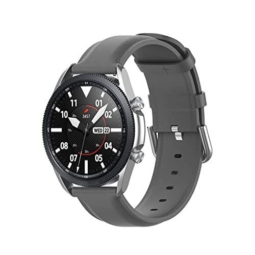 By Qubix Qubix - Classic leren bandje - Grijs - Compatible met Garmin Vivoactive 3 - 20mm