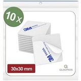 Quadrios 26SA153 Pads adhésifs double face Blanc (L x l) 30 mm x 30 mm 10 pc