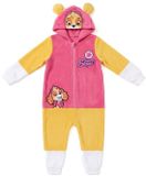 Paw Patrol Skye Combinaison Filles - Grenouillère - Tenue d'intérieur - Pyjama - Rose et Jaune avec Capuche et Oreilles - Taille 98/104
