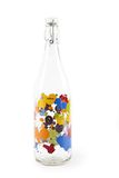 Excelsa Fles, Transparant met druppeldecoratie, Inhoud: 1 liter