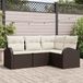 Maison Exclusive - Set van 4 kussens met kussenhoezen, bruin en wit, van gevlochten polyraan