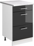 Vicco Keukenonderkast R-Line, Antraciet Hoogglans/Wit, 50 cm
