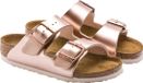 Birkenstock Arizona Electric Metallic Pantoufles Junior Rose Cuir EVA Liège