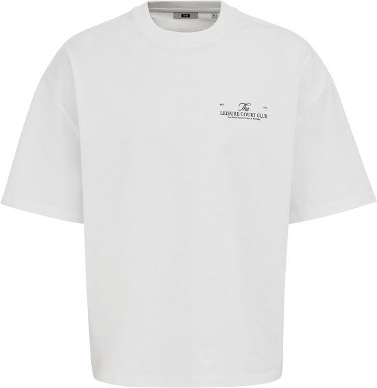 WE Fashion Heren boxy fit T-shirt met print