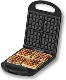 COOK-IT Wafelijzer - Waffle Maker - 4 Wafels - Anti-aanbaklaag - 1100W - Zwart