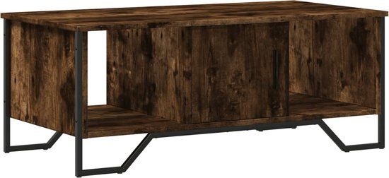 vidaXL Salontafel 100x51x40 cm bewerkt hout gerookt eikenkleurig
