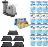 WAYS - Zwembad Onderhoud - 5x Zwembad verwarming & Filterpomp 5678 L/u & 12 Filters Type A & WAYS Scrubborstel