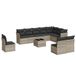 VidaXL 11-delige Loungeset met kussens, poly rattan, lichtgrijs