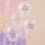 Ginger Ray ballons Joyeux Anniversaire - 5 pièces - pastel