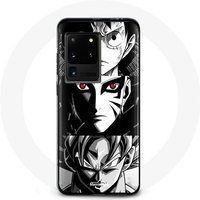 Maniacase Samsung Galaxy S20 Ultra Hoesje Sangoku Naruto Luffy ééndelig Dragon Ball Z zwart wit achtergrond anime manga