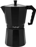 Cheffinger Machine à café italienne 380ml 9 tasses Aluminium Noir