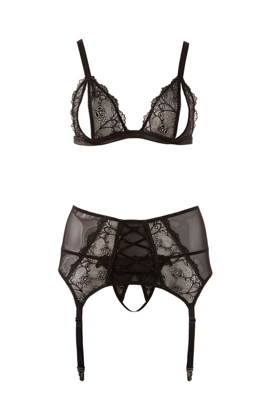 Cottelli Collection Pikante jarretel set XXXL - 4024144273317