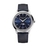 Frédérique Constant Moneta Moonphase FC-206N3S6 Horloge - Leer - Blauw - Ø 37 mm