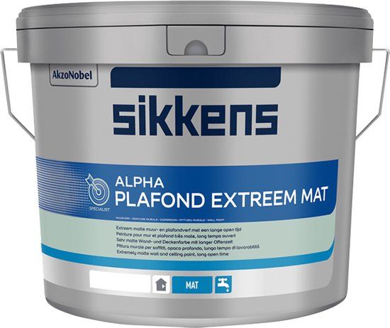 Sikkens Alpha Plafond Extreem Mat - Plafondverf - 2,5 liter - Wit