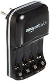 Amazon Basics Batterijlader voor Ni-MH AA/AAA batterijen en USB-apparaten, zwart
