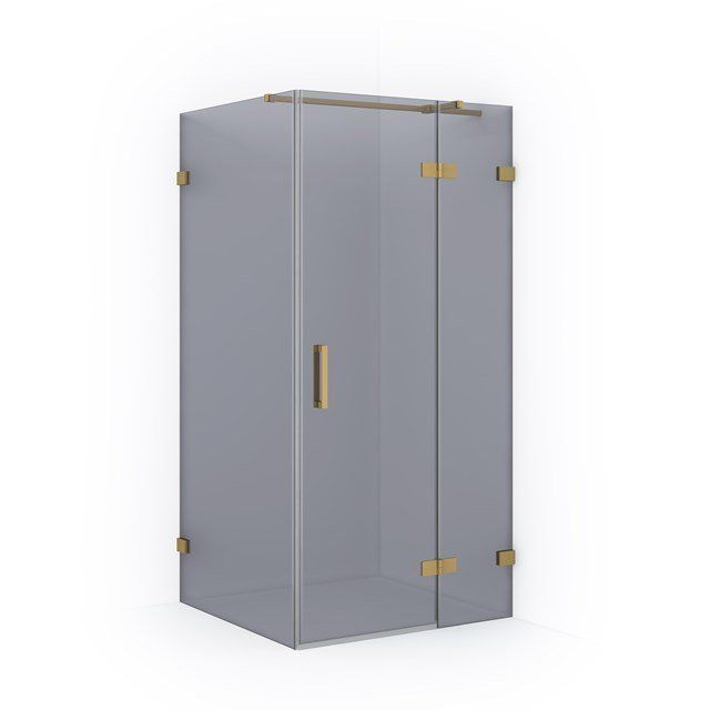 Maxaro Douchecabine Diamond 100x80cm 8mm Rookglas Veiligheidsglas Goud