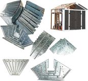 Kit de construction sans marque - Kit de cadre - Créer un espace de rangement - Assemblage facile - 7x8 pieds - Gris