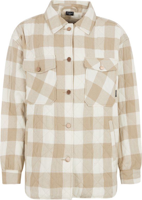 Protest PRTOHTA Winterjas Dames - BambooBeige - Maat XXL/44 - Geruit - Casual