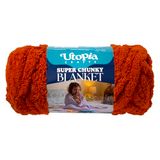 Utopia Crafts Super dik dekengaren 250 g, zacht chenillegaren voor het breien van armen - dik volumineus polyester jumbo-garen voor handgebreide dekens, haken, doe-het-zelf woondecoratie (verbrand