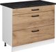 Vicco Keukenonderkast R-Line, Goudkleurig Eiken/Wit, 100 cm antraciet werkblad