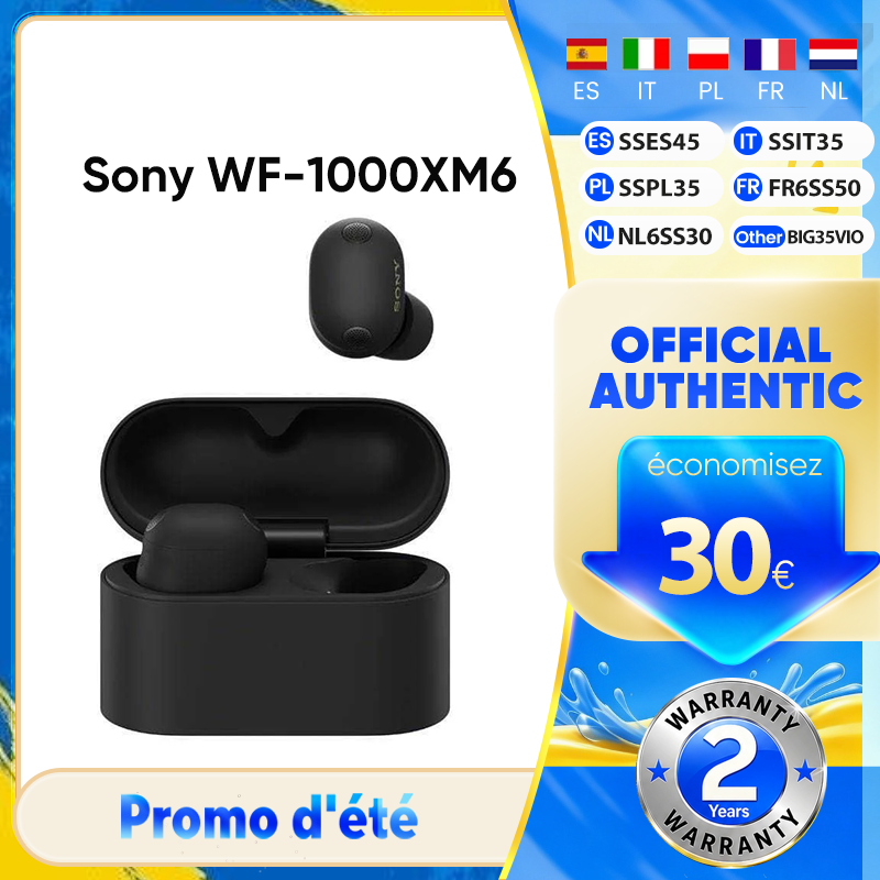 Sony Originele WF-1000XM6 draadloze oordopjes met actieve ruisonderdrukking, AI-aangedreven ultra-heldere oproepen, multipoint-verbinding, IPX4