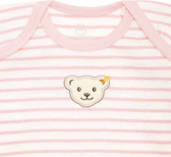 Steiff Romper - Rosa/Weiß - Maat 68 - Unisex