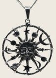 MOOYE ® - Collectie MOOYE Zilveren Zon met sterren ketting hanger