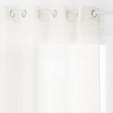 Atmosphera HomeMaison Gordijn Eind Uni met oogjes, polyester, ivoorkleurig, 240 x 135 cm