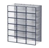 JOYFURNOS Lot de 18 Boîtes de Rangement Empilables pour Baskets, Organiseurs de Chaussures en Plastique Transparent pour Armoire, Bleu et Transparent