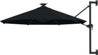 Prolenta Maison Exclusive Wandgemonteerde parasol met LED-verlichting, 300 cm, zwart