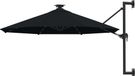 Prolenta Maison Exclusive Wandgemonteerde parasol met LED-verlichting, 300 cm, zwart