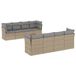 vidaXL 9-delige Loungeset met Kussens, Poly Rattan, Gemengd Beige