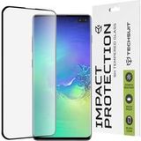 Techsuit Film de protection d'écran pour Samsung Galaxy S10+ G975, Verre trempé, Full Glue, 111D, Noir