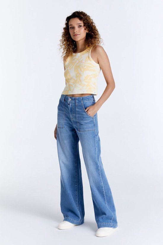 Cup of Joe Denim Lulu Wide Leg Jeans Light Blue