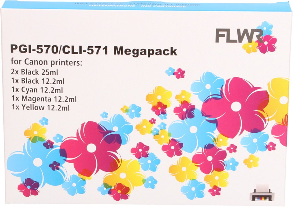 FLWR - Cartridges / Canon PGI-570 / CLI-571 Megapack / / Geschikt voor Canon
