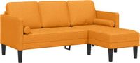 vidaXL Bankstel met kussen, donkergeel, polyester